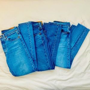 LOT 3 Levi’s Women 501 S Skinny 26 x 28 Button Up Great Used Condition!